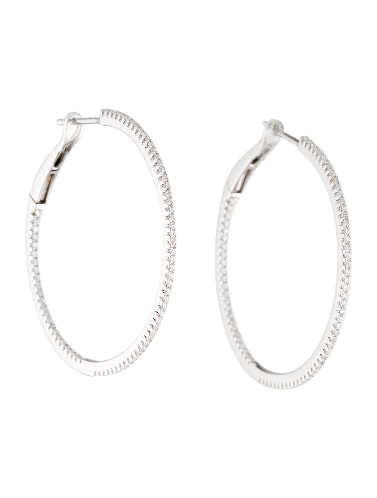 Earrings 14K Diamond Inside-Outside Hoop Earrings