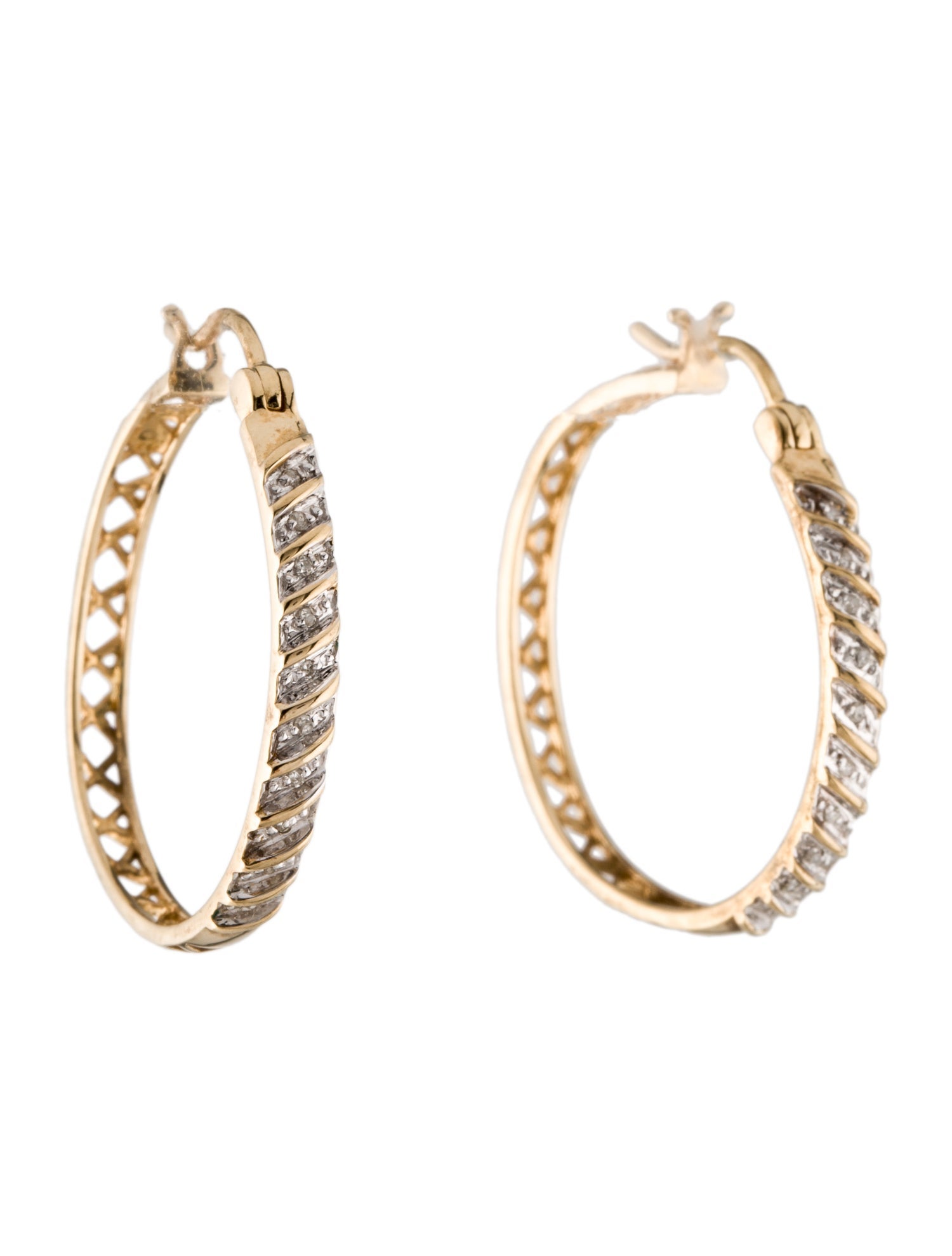 Earrings 14K Diamond Hoop