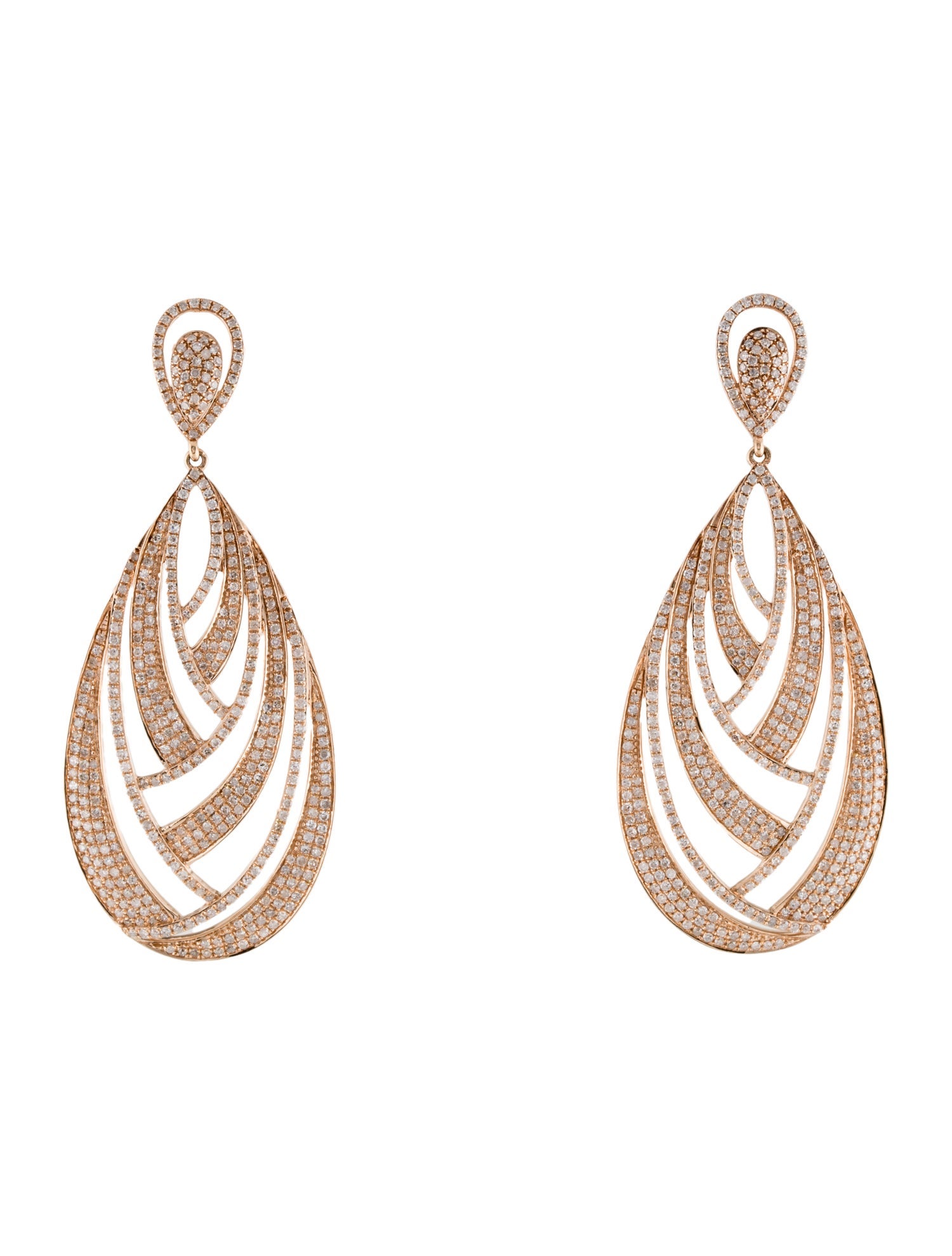 Earrings 14K Diamond Fashion Teardrop