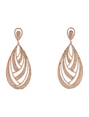 Earrings Drop 14K Diamond Fashion Teardrop