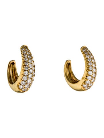 18K Pavé Diamond Hoop Earrings