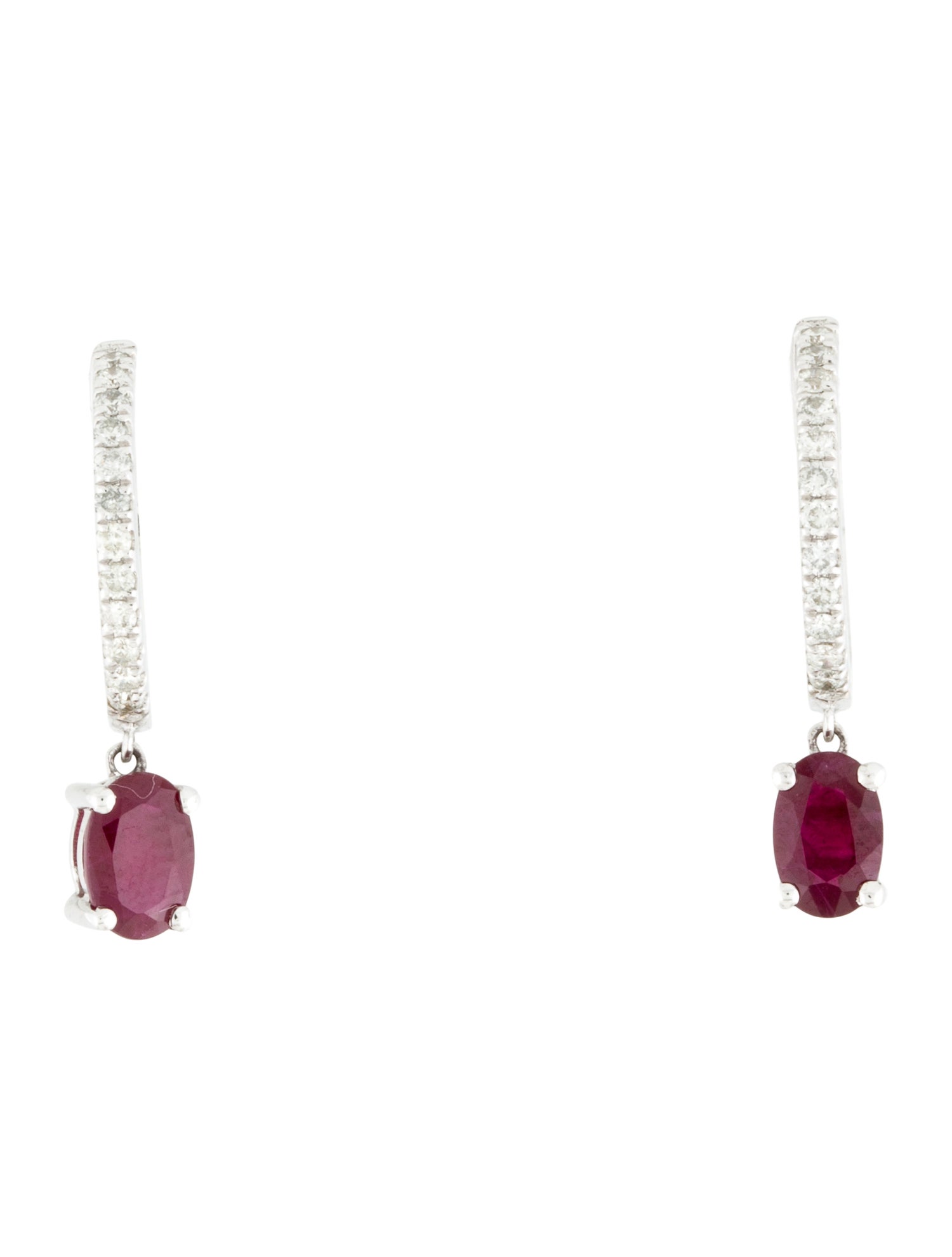 Earrings 14K 1.14ctw Ruby & Diamond Drop Earrings