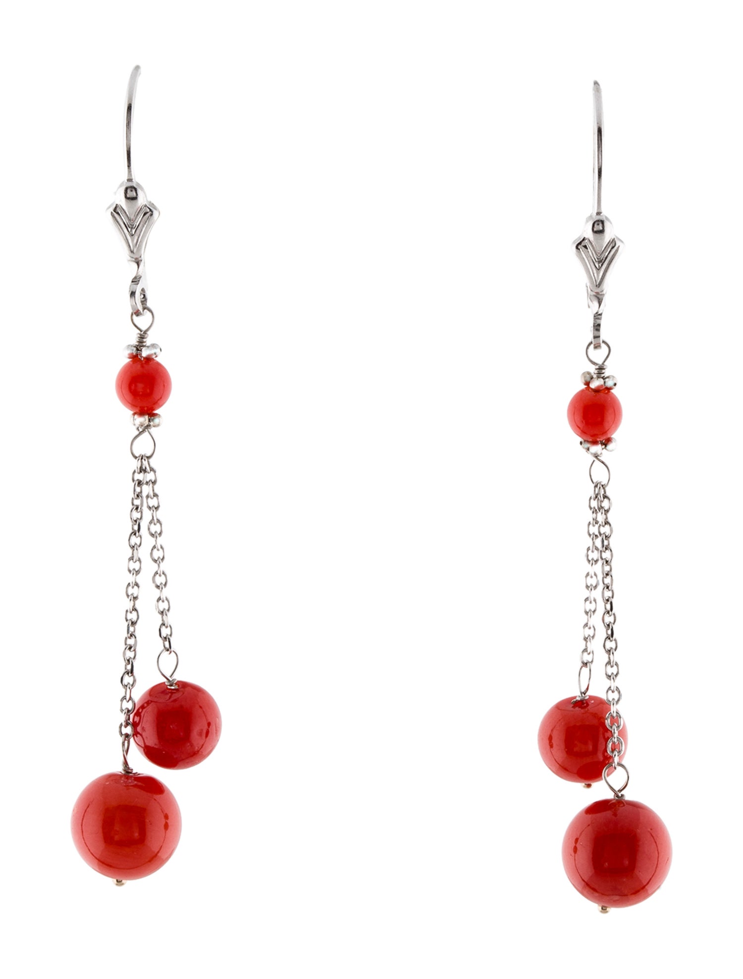 Earrings 14K Coral Drop
