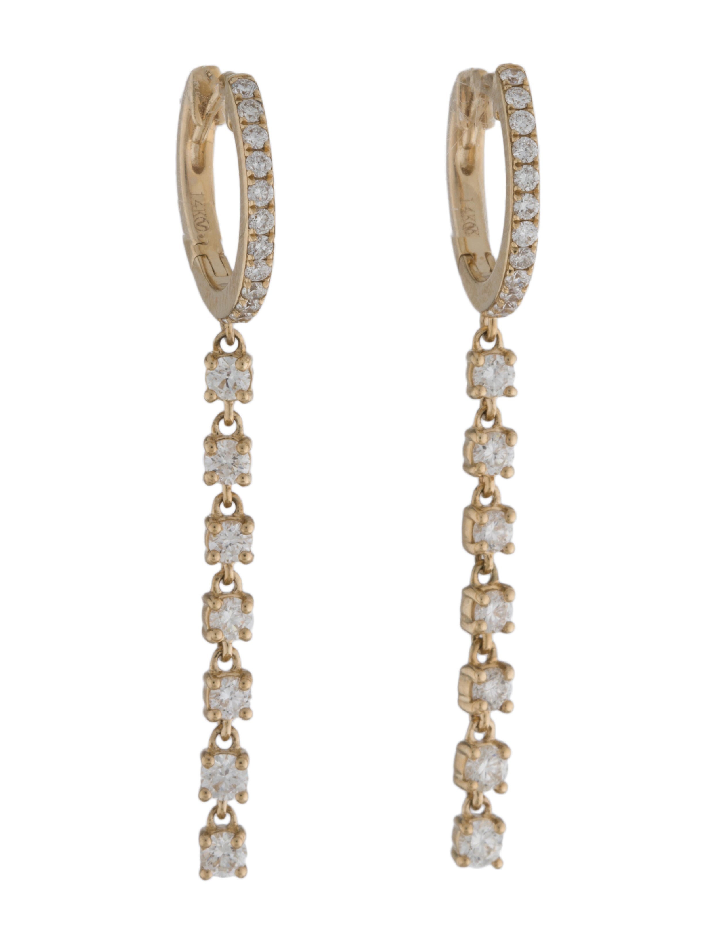 Earrings 14K Diamond Hoop Earrings