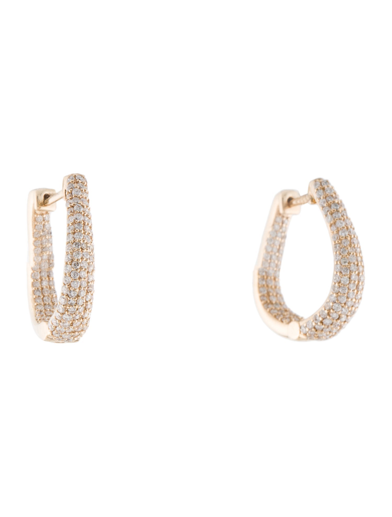 Earrings 14K 1.06ctw Inside-Out Hoop Earrings