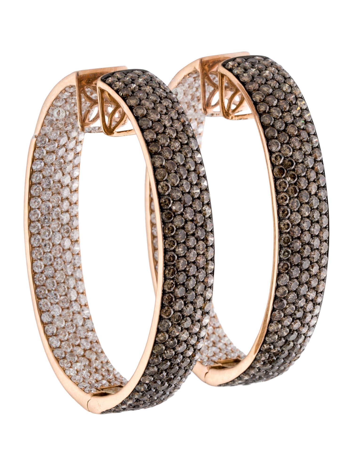 Earrings 18K 30.90ctw Diamond Inside Out Hoop