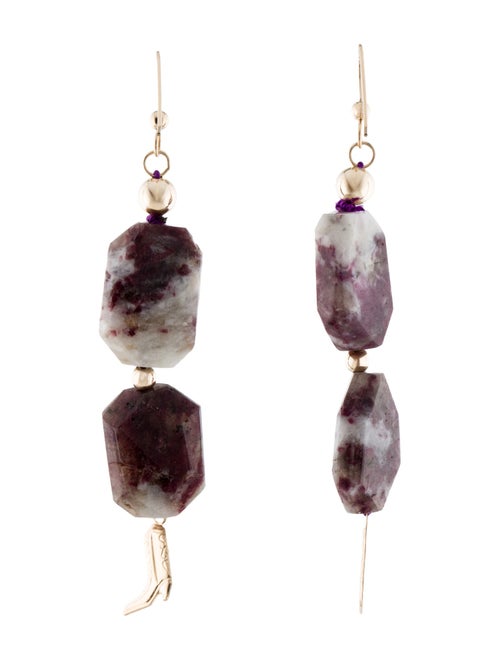 Earrings 14K Tourmaline in Quartz Drop Earrings