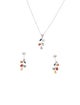Earrings 18K Fancy Sapphire Earring and Pendant Necklace Set