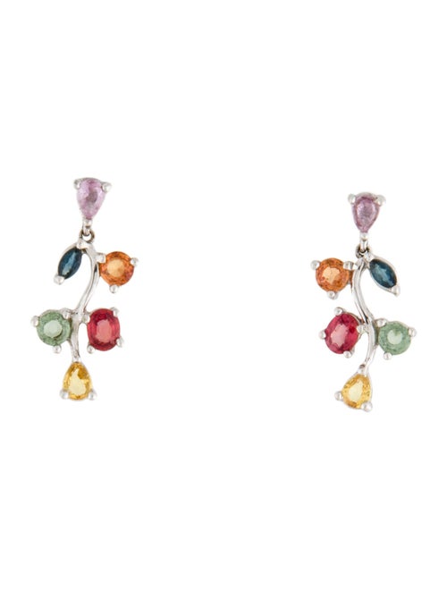 Earrings 18K Fancy Sapphire Earring and Pendant Necklace Set