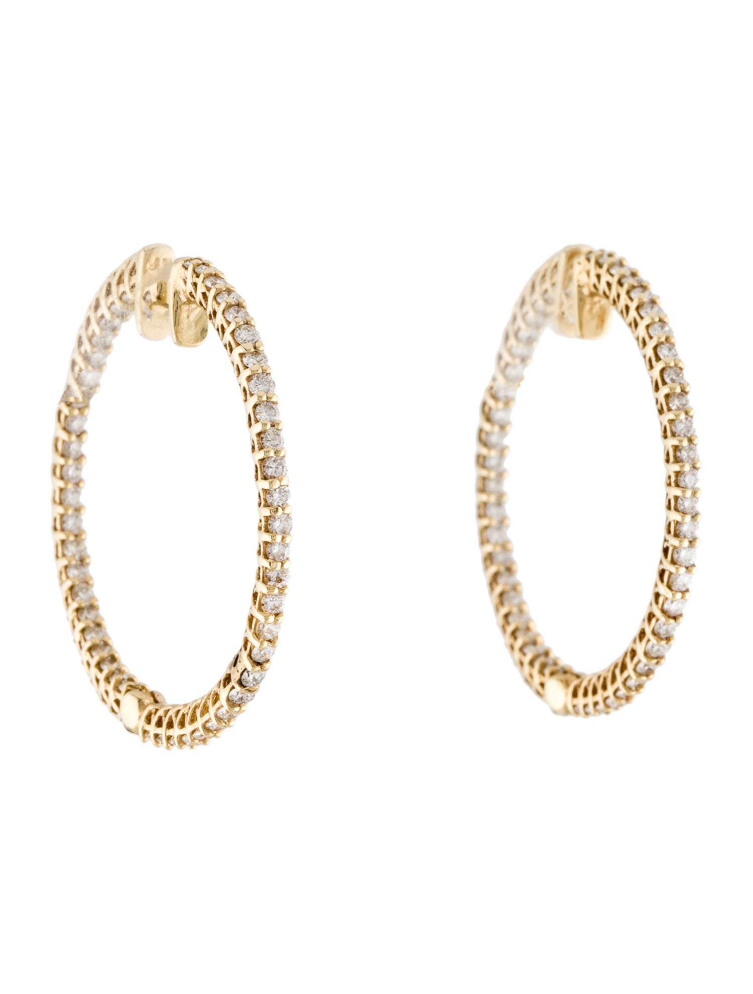 Earrings 14K Diamond Hoop Earrings
