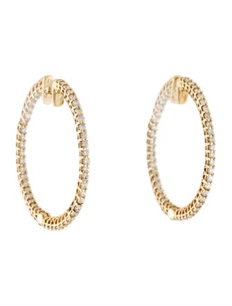 Earrings 14K Diamond Hoop Earrings