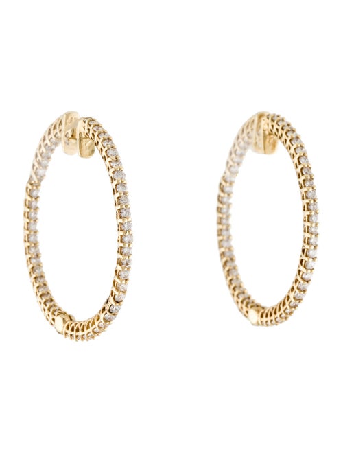 Earrings 14K Diamond Hoop Earrings