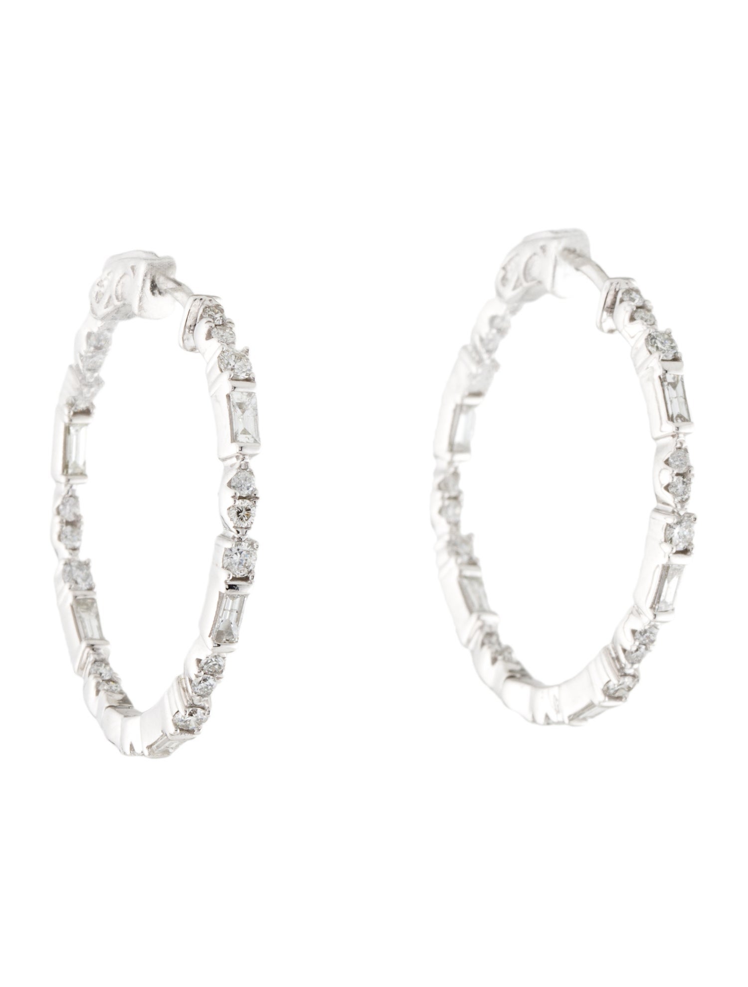 Earrings 14K Diamond Inside-Outside Hoop