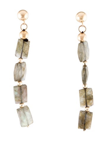 Earrings Drop 14K Labradorite