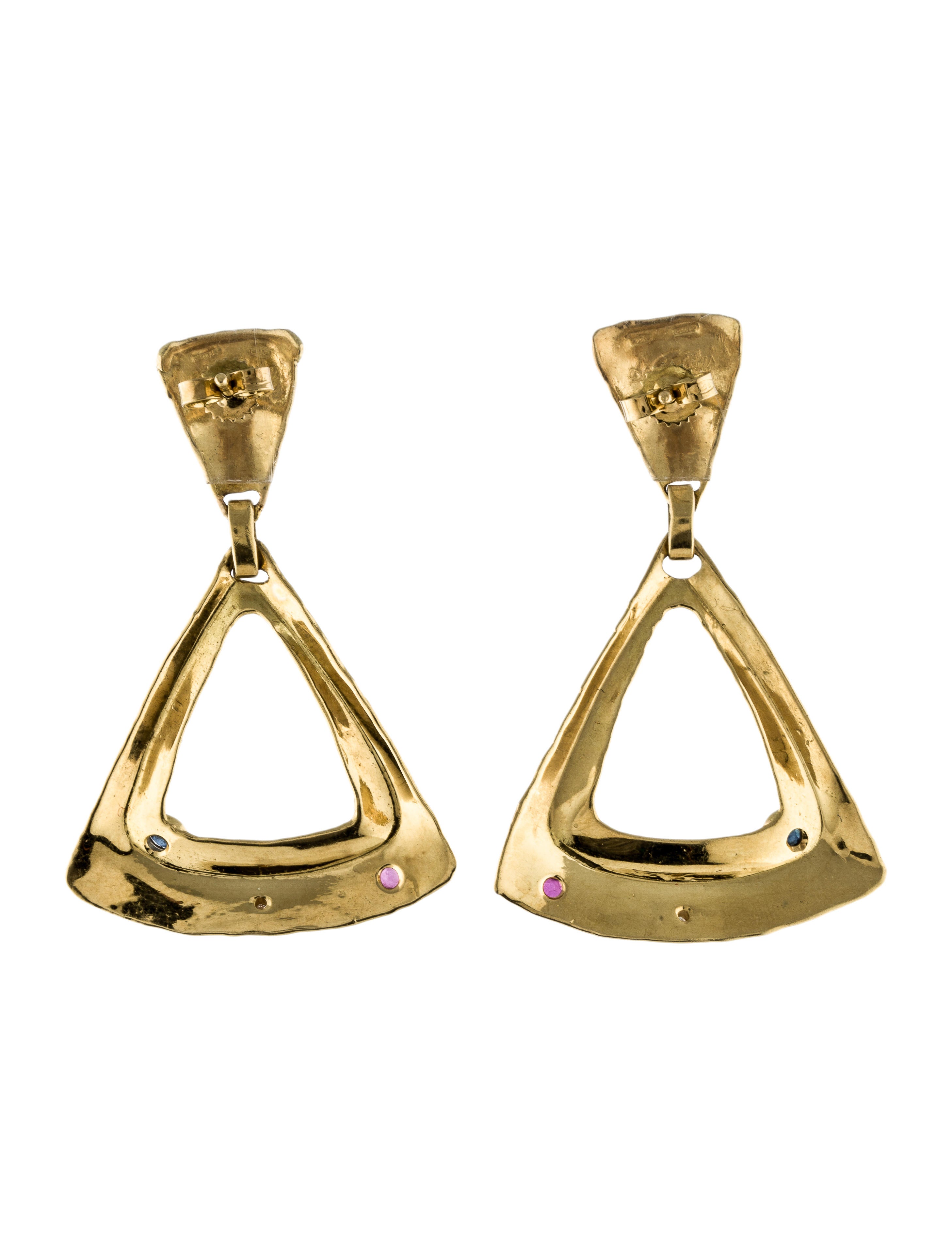 18K Triangle Drop Earrings Earrings EARRI28212 The RealReal