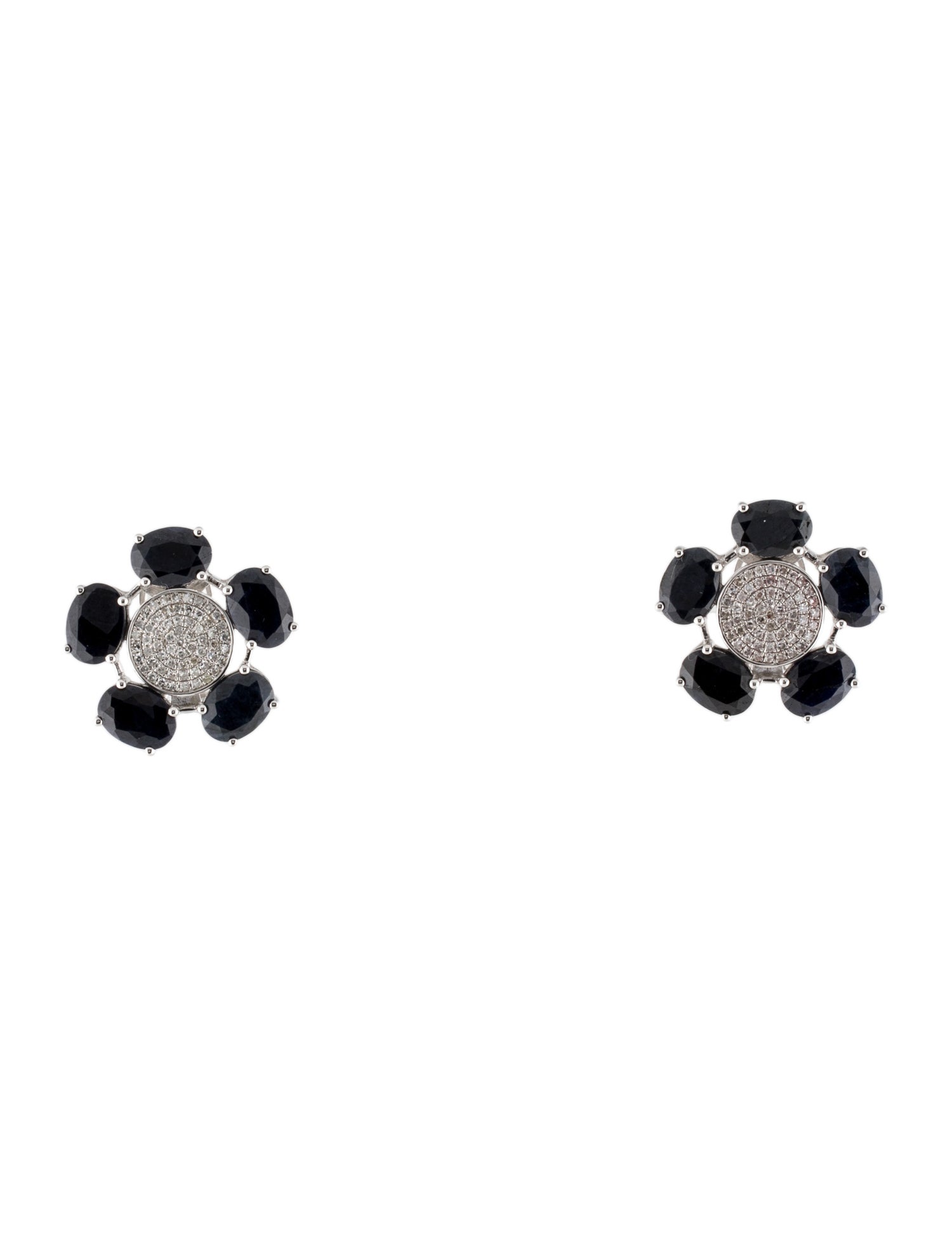 Earrings 14K Sapphire & Diamond Earclip