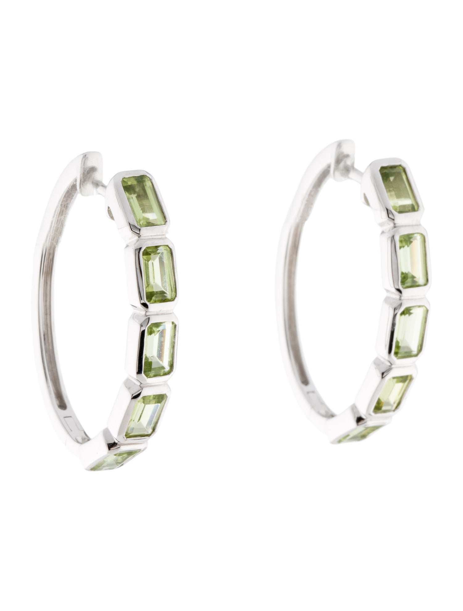 Earrings 14K 3.25ctw Peridot Hoop