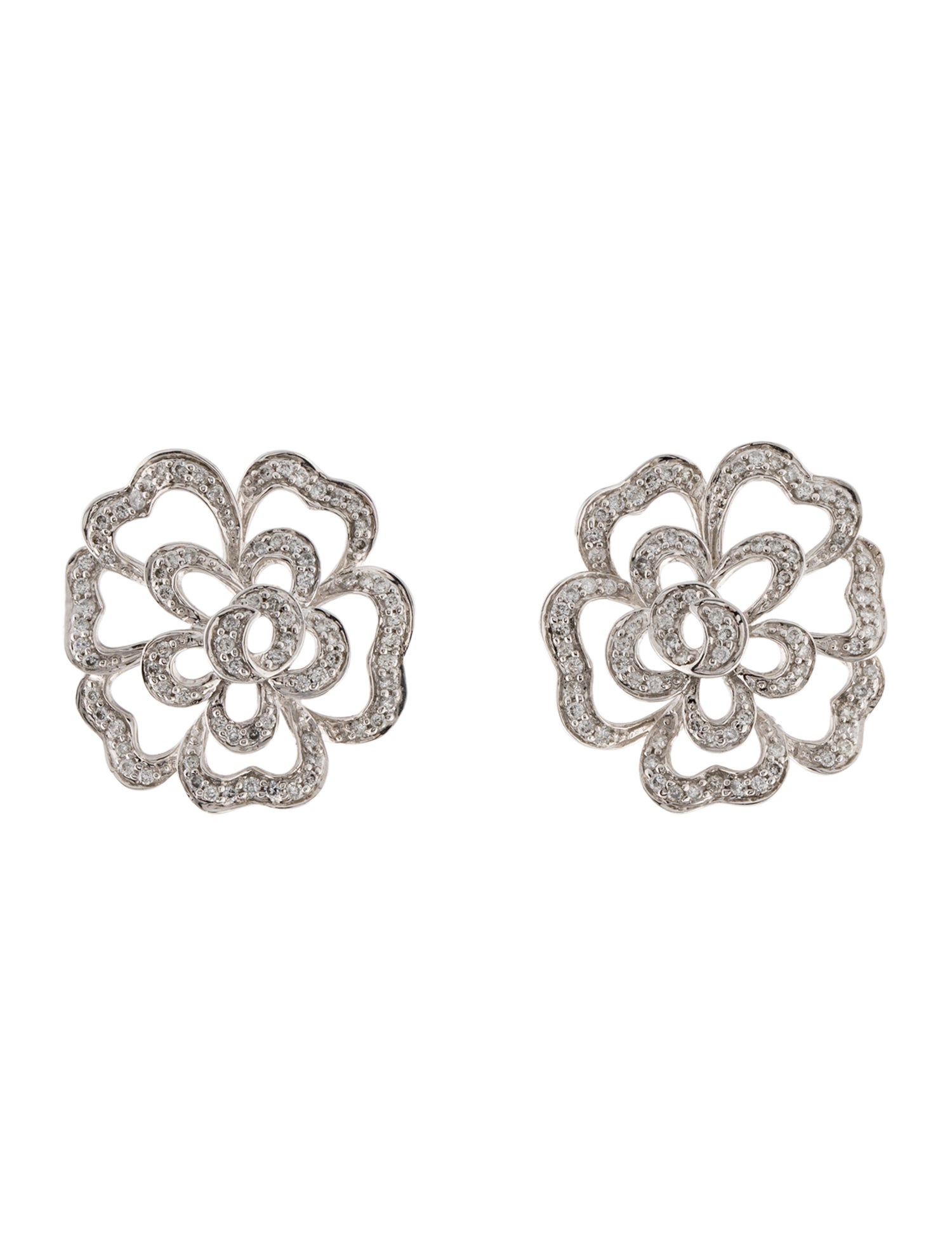 Earrings 14K Diamond Flower Earclip