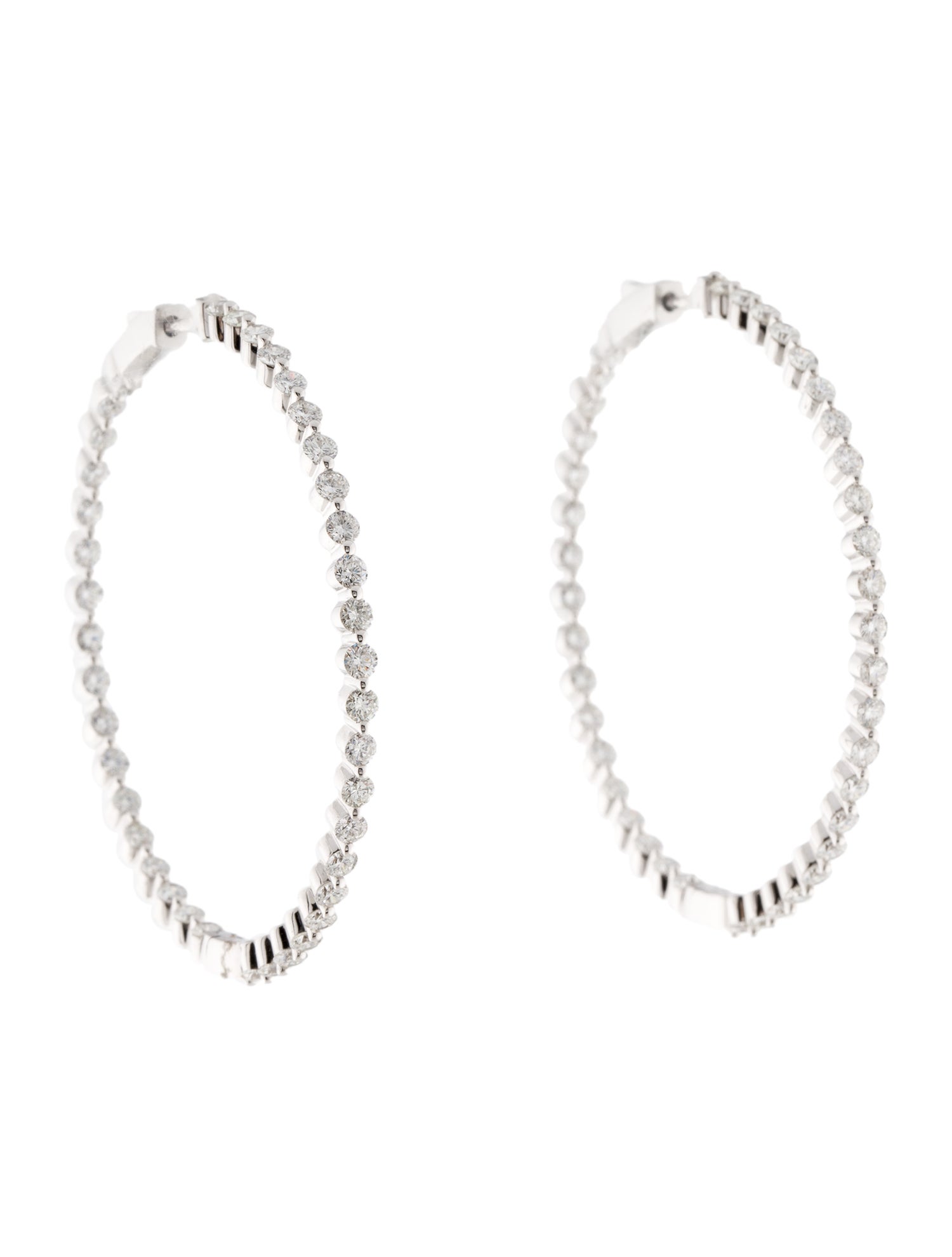 Earrings 14K 3.96ctw Diamond inside-Out Hoop Earrings