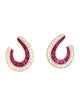Earrings 18K 3.02ctw Ruby & 2.14ctw Diamond Clip-On Earrings