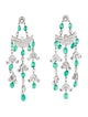 Earrings 18K Emerald & Diamond Chandelier Earrings
