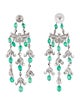 Earrings 18K Emerald & Diamond Chandelier Earrings