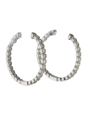 14K Diamond In & Out Hoop Earrings