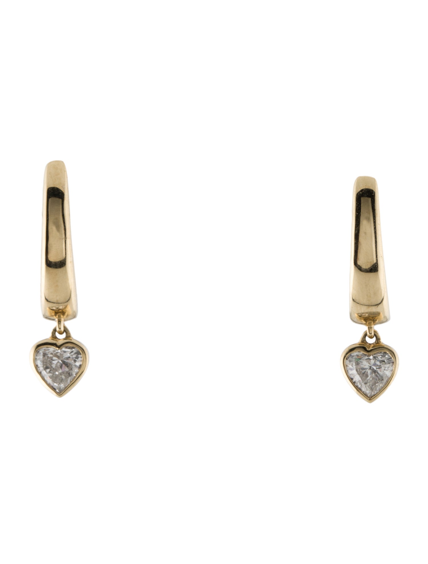 Earrings 14K Diamond Heart Drop Earrings