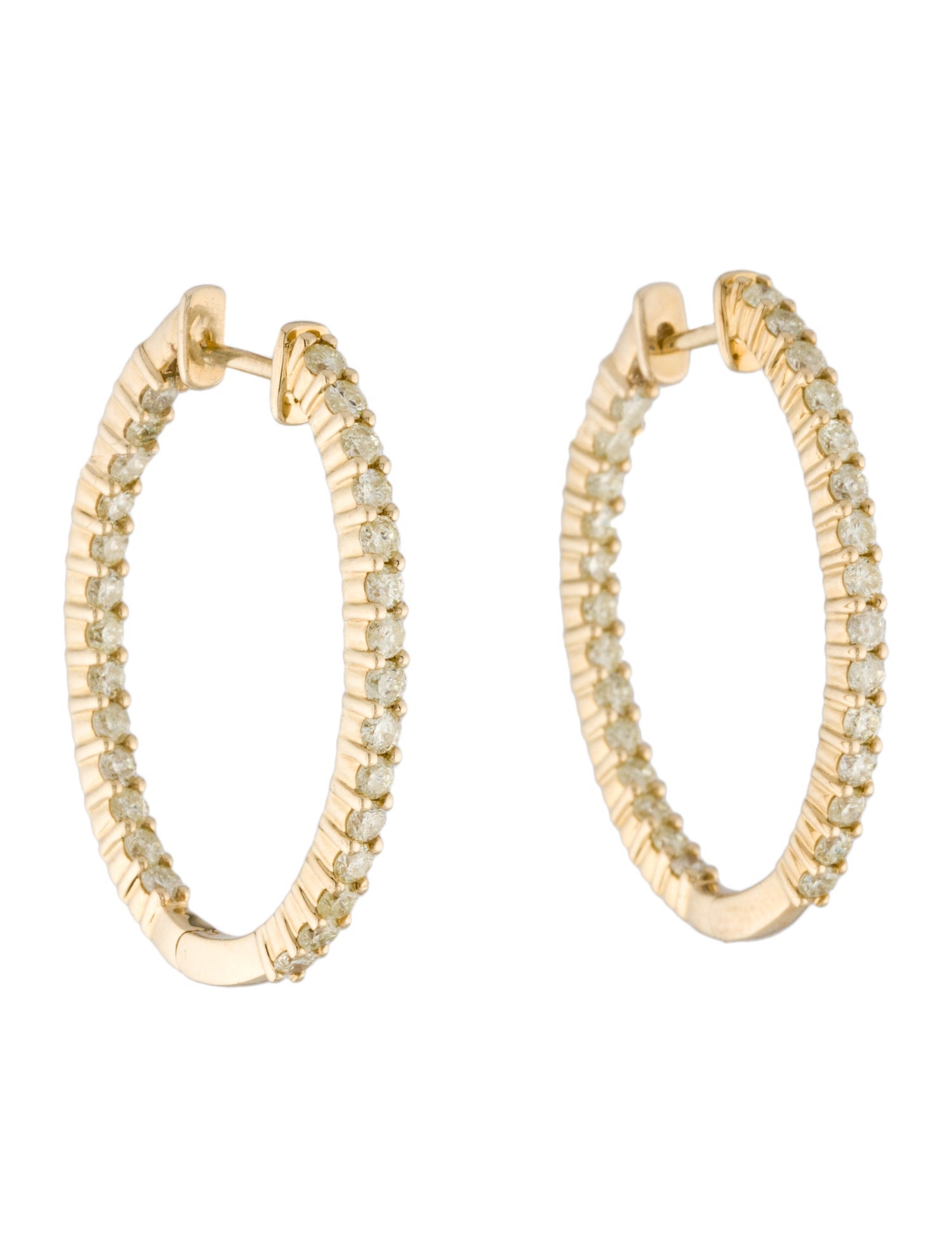 Earrings 14K 1.67ctw Diamond Inside Out Hoop Earrings