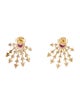 Earrings 14K Ruby & Diamond Drop Stud Earrings