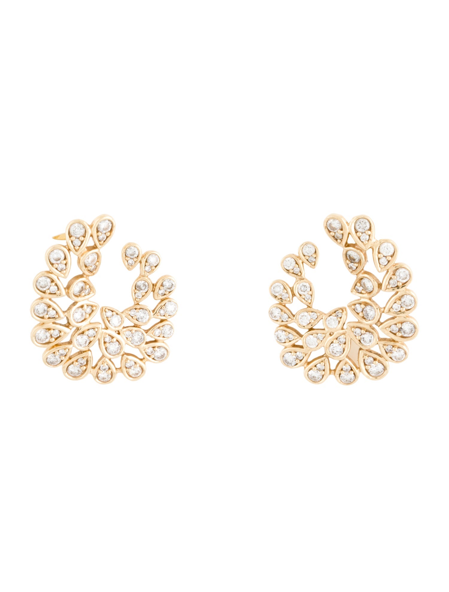 Earrings 14K Diamond Swirl Earrings