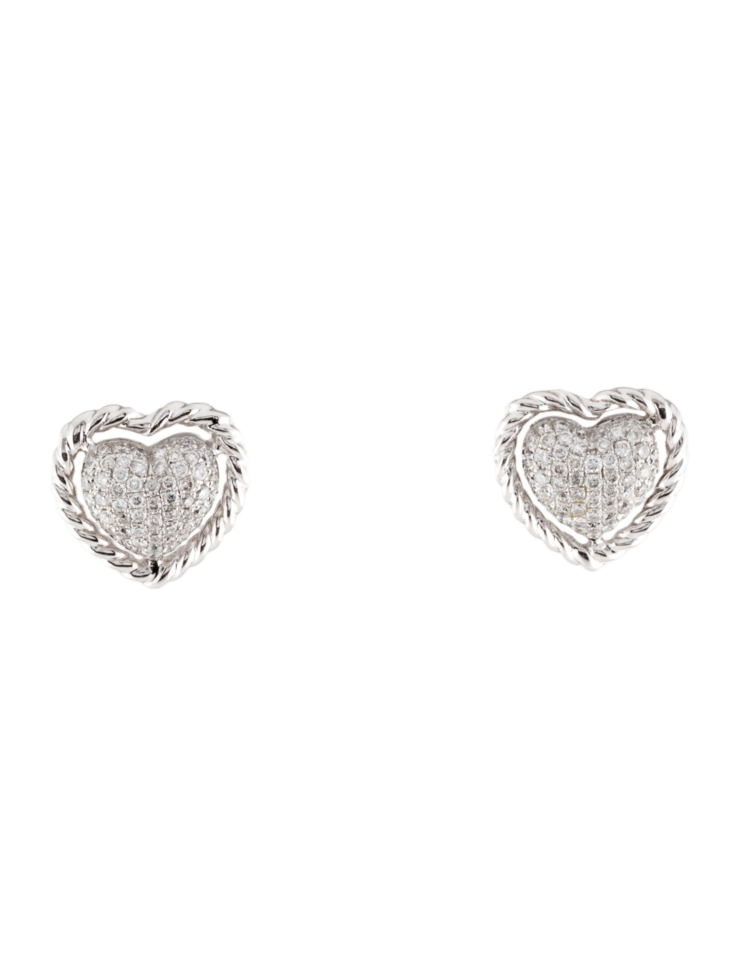 Earrings 14K Diamond Heart Stud Earrings