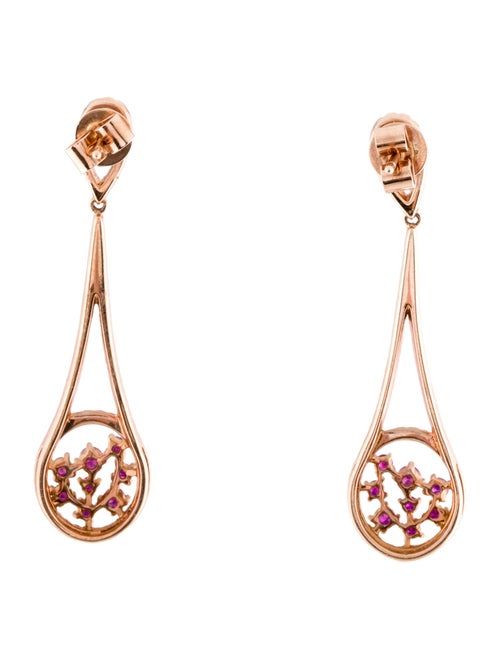 Earrings 14K Ruby & Diamond Drop Earrings