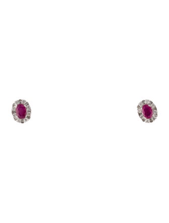 Earrings 14K Ruby & Diamond Stud Earrings