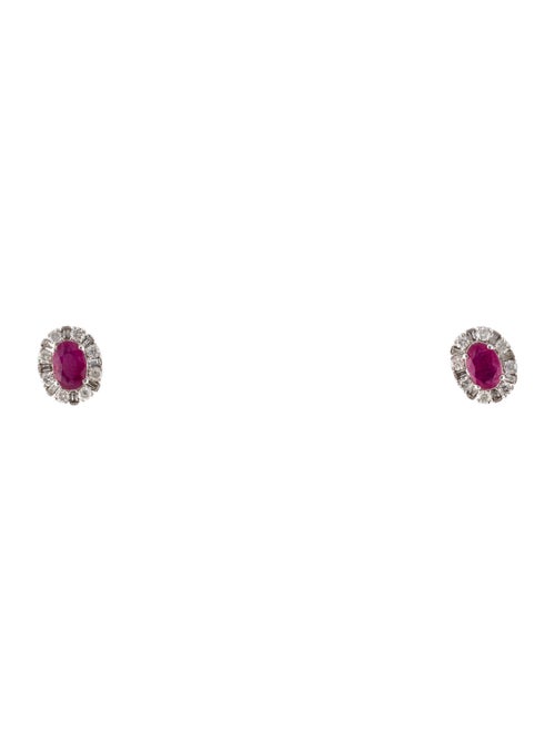 Earrings 14K Ruby & Diamond Stud Earrings