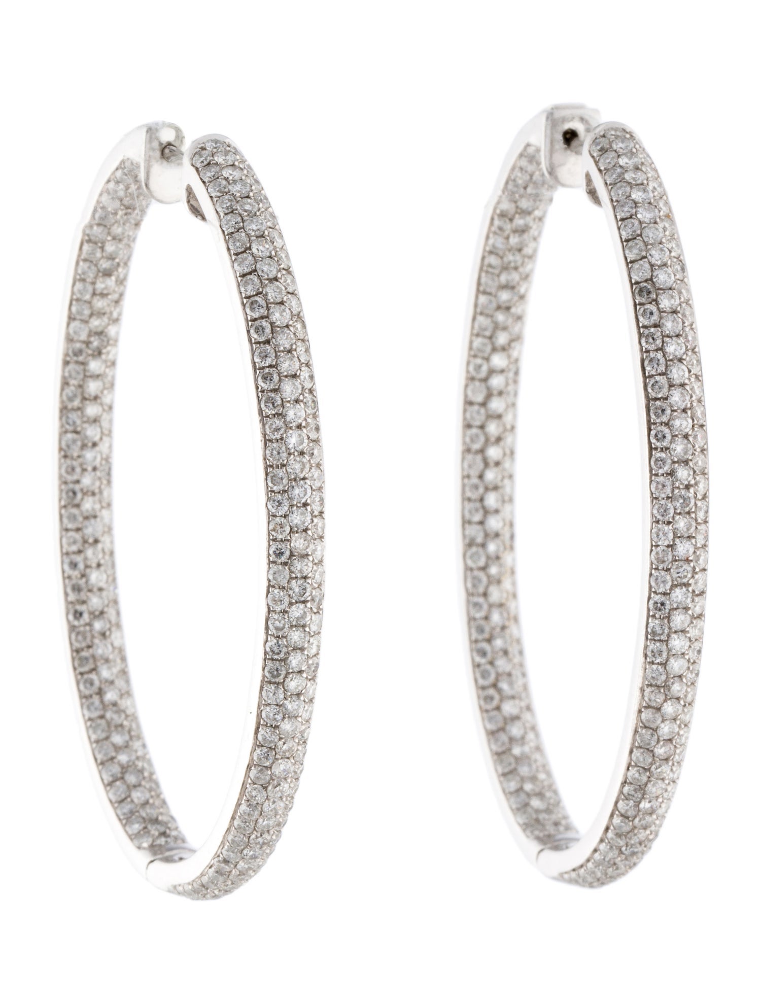 Earrings 14K 4.30ctw Diamond Oval Hoop