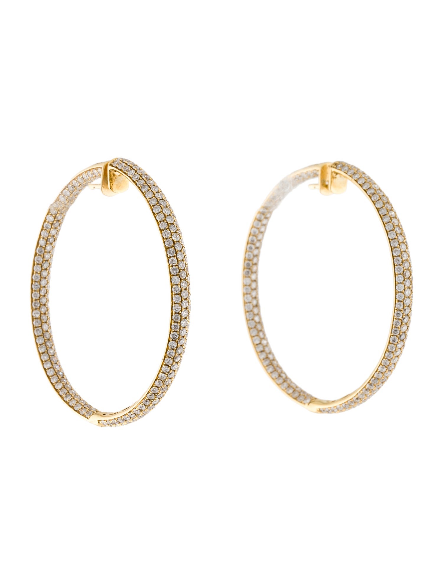 Earrings 18K 6.20ctw Diamond Inside Out Hoop Earrings