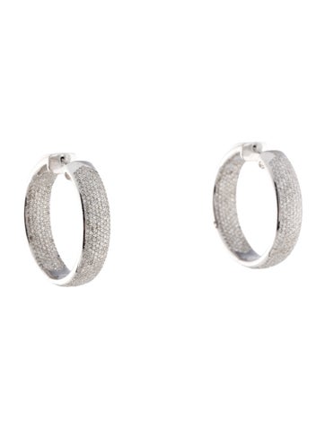Earrings Hoop 14K 2.90ctw Diamond Inside-Out