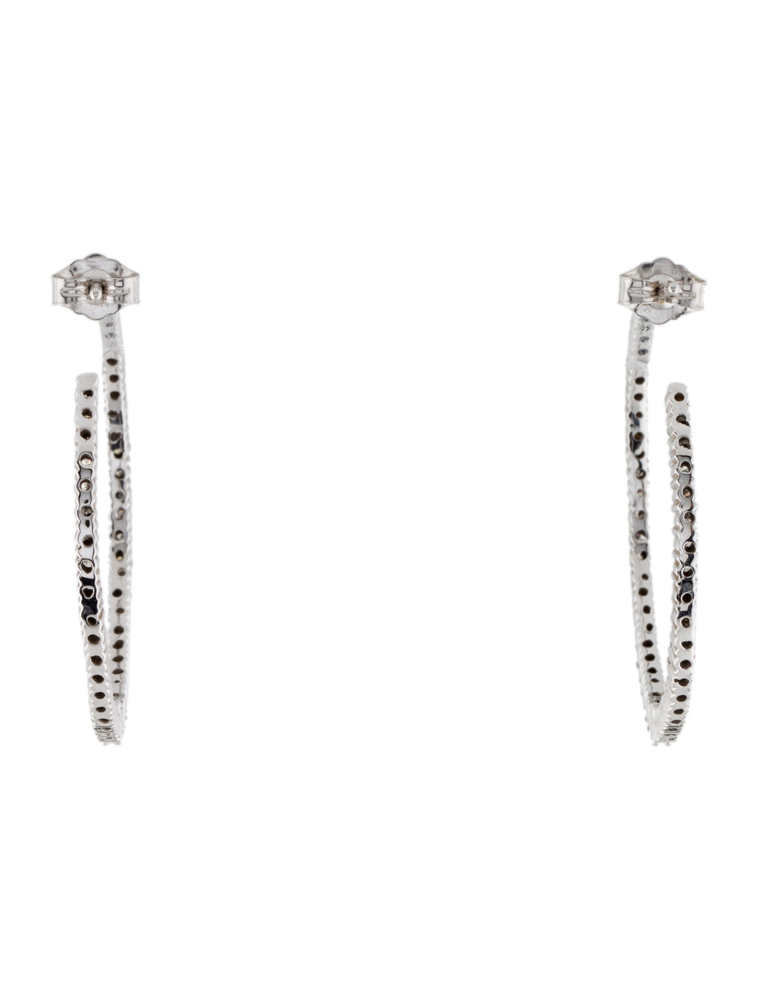 Earrings 14K 1.10ctw Diamond Inside Out Hoop Earrings