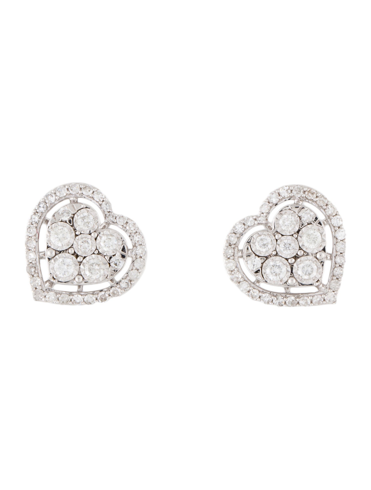 Earrings 14K Diamond Heart Earrings