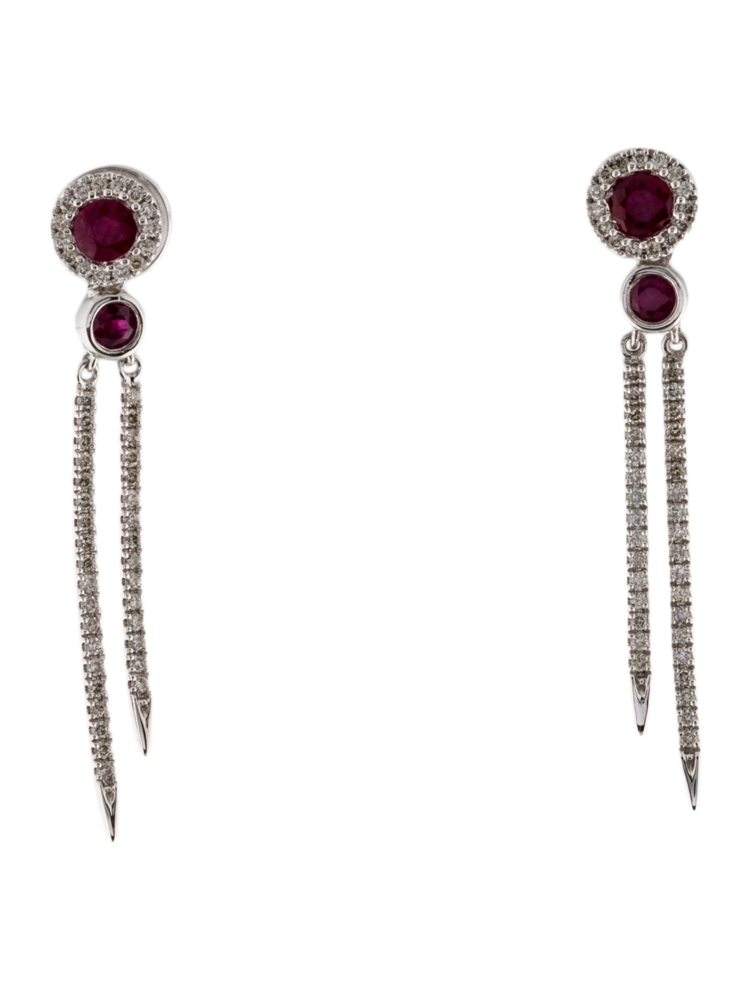 Earrings 14K Ruby & Diamond Drop Earrings