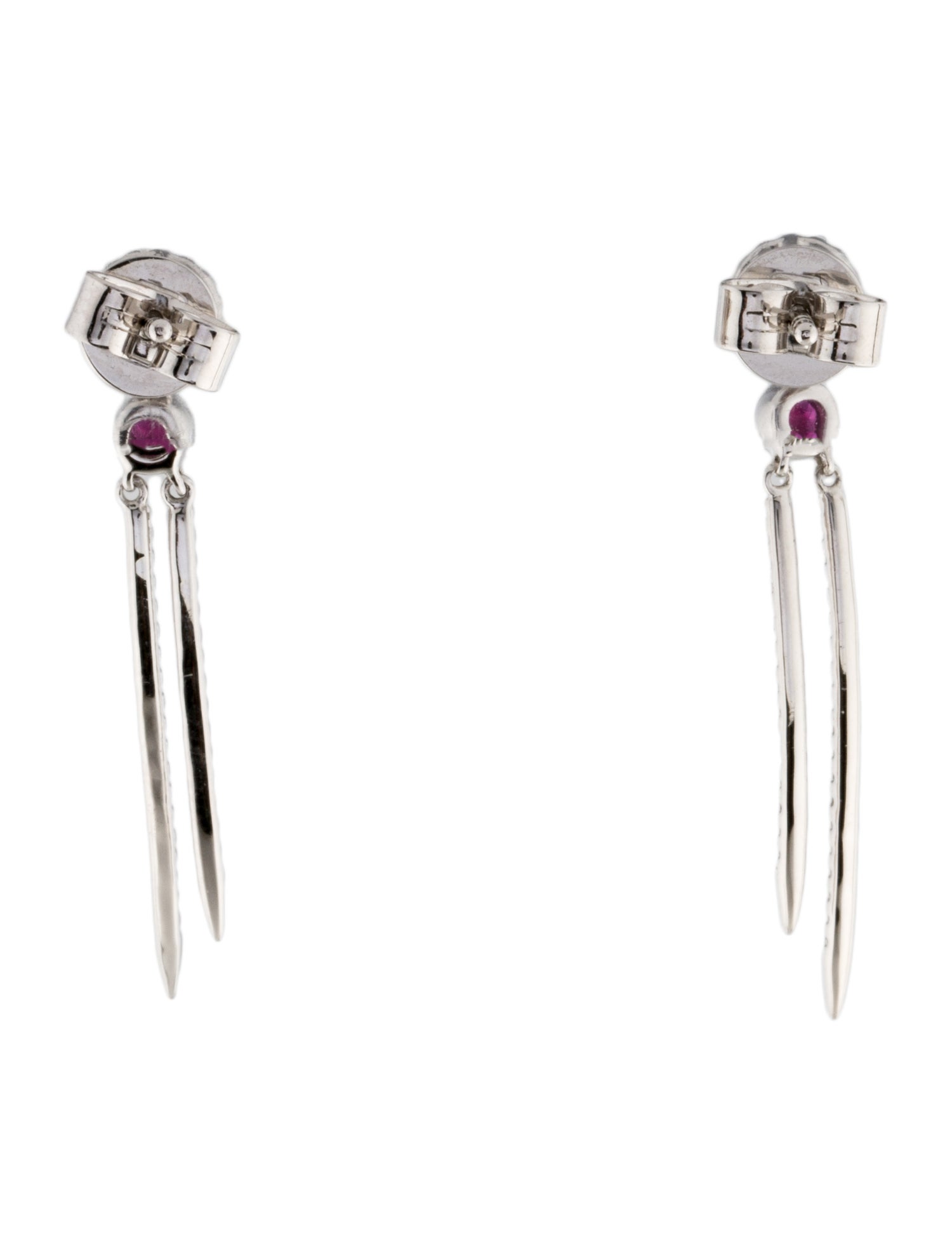 14K Ruby & Diamond Drop Earrings
