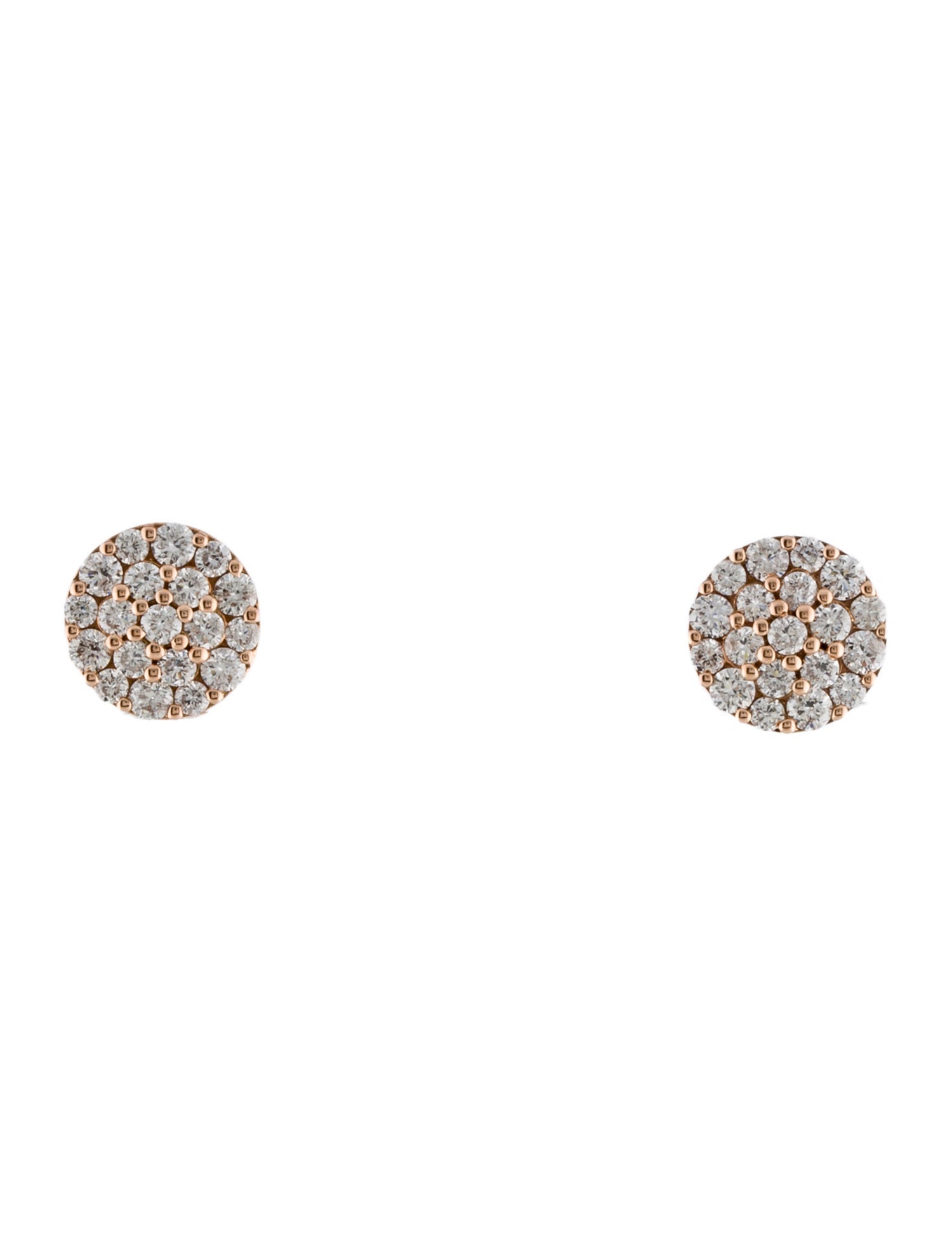 Earrings 14K Diamond Cluster Stud Earrings