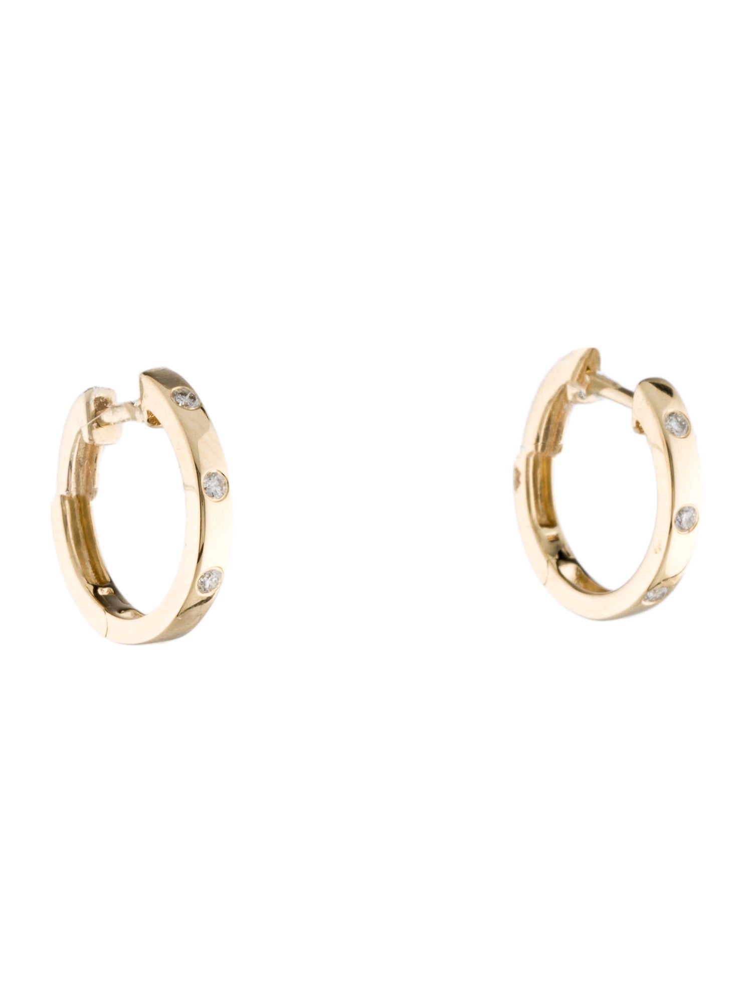 Earrings 14K Diamond Huggie Earrings