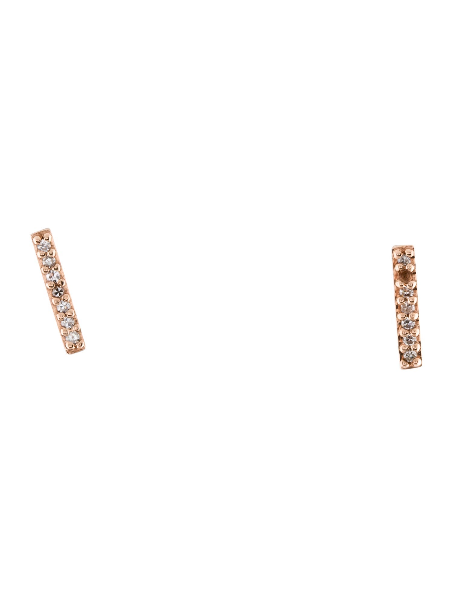 Earrings 14K Diamond Bar Earring Studs
