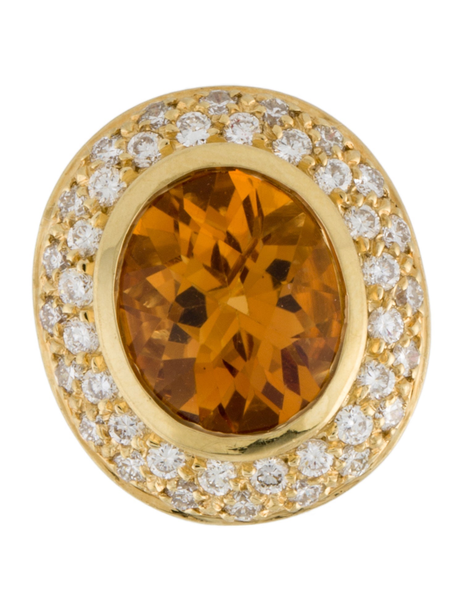 Earrings 18K Citrine & Diamond Single Clip-On Earring