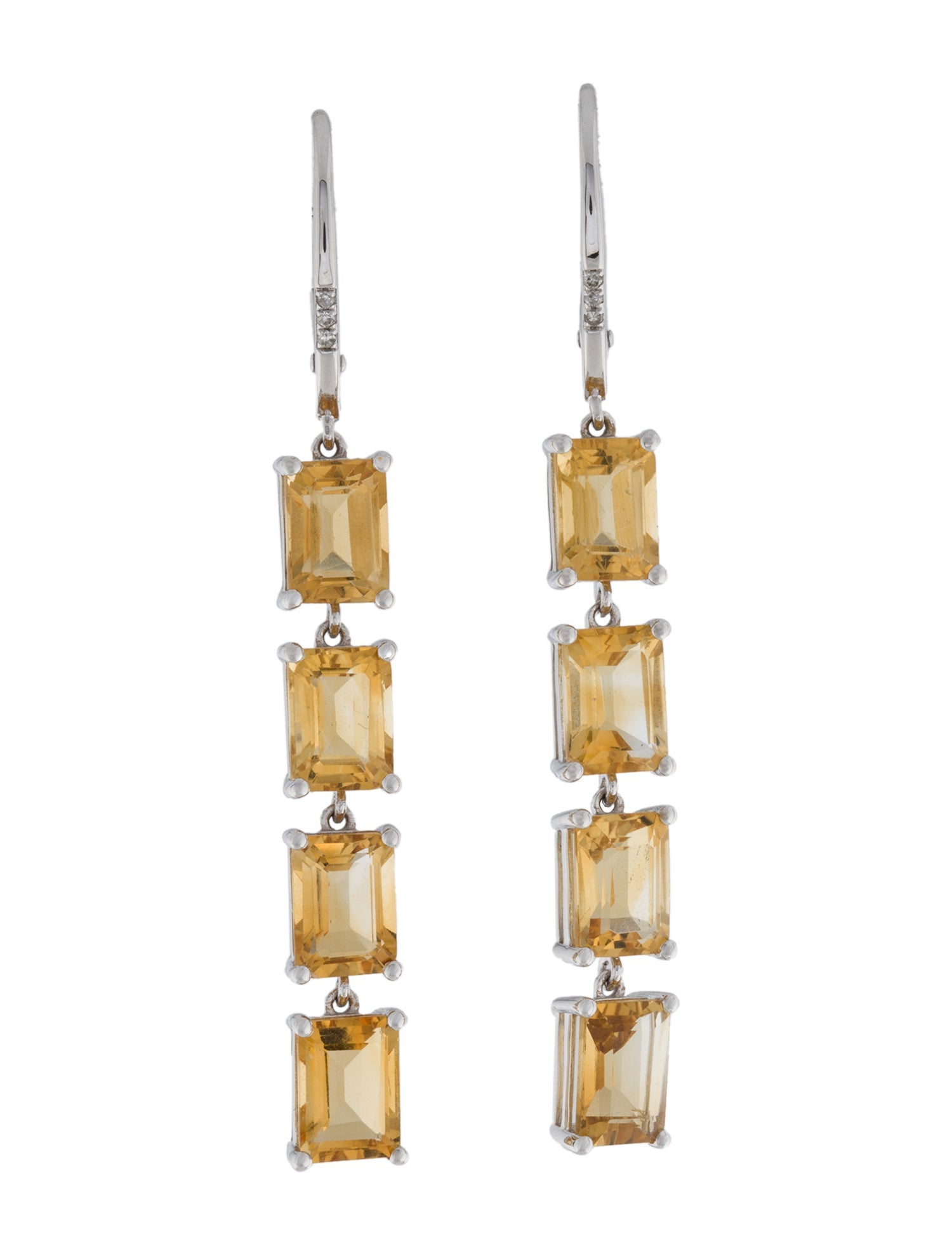 Earrings 14K 7.44ctw Citrine & Diamond Drop Earrings