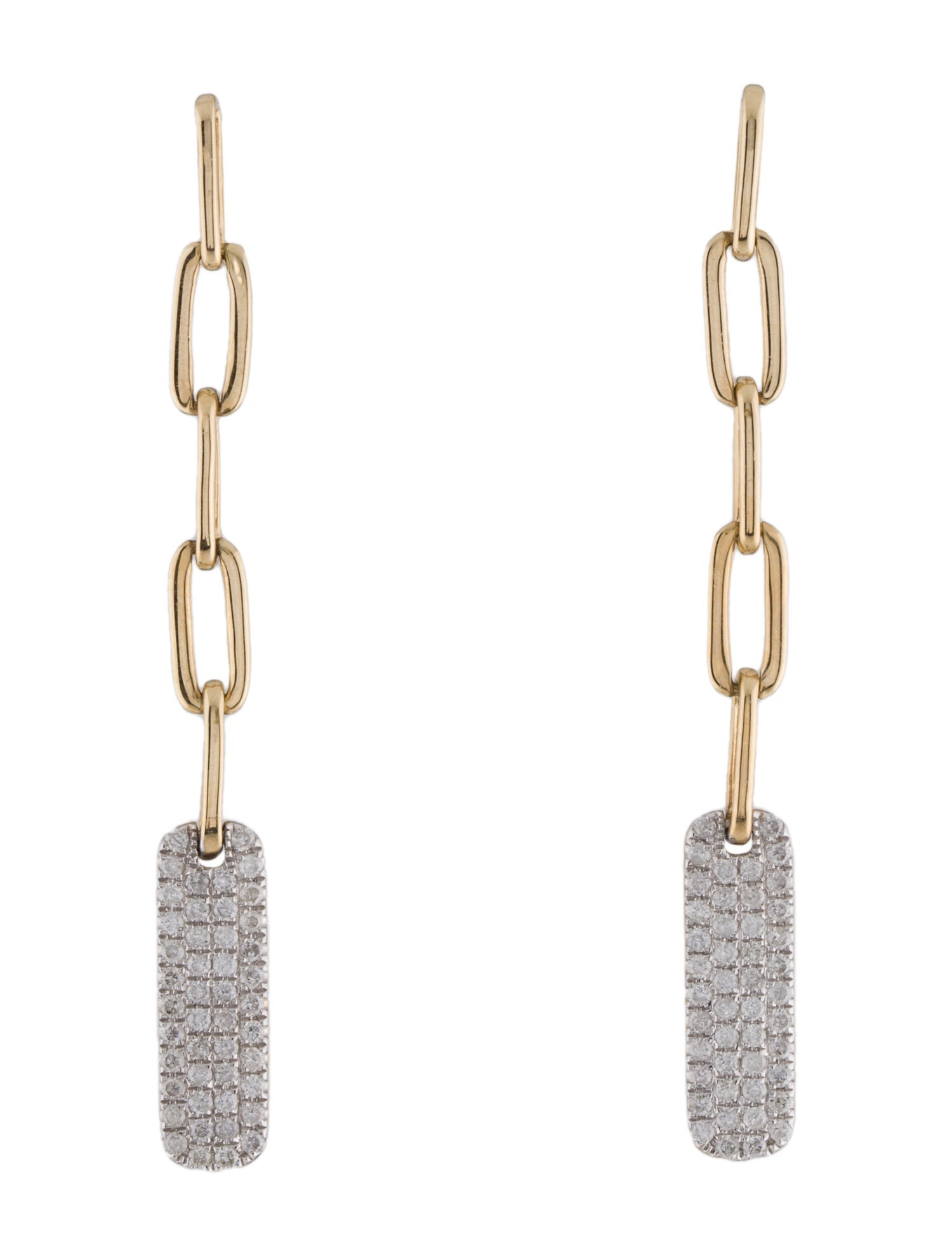 Earrings 14K Diamond Link Drop Earrings