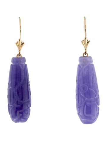 Earrings Drop 14K Dyed Quartzite