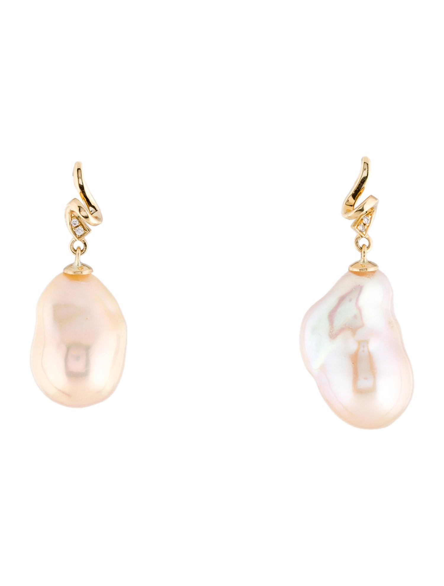Earrings 18K Pearl & Diamond Drop Earrings
